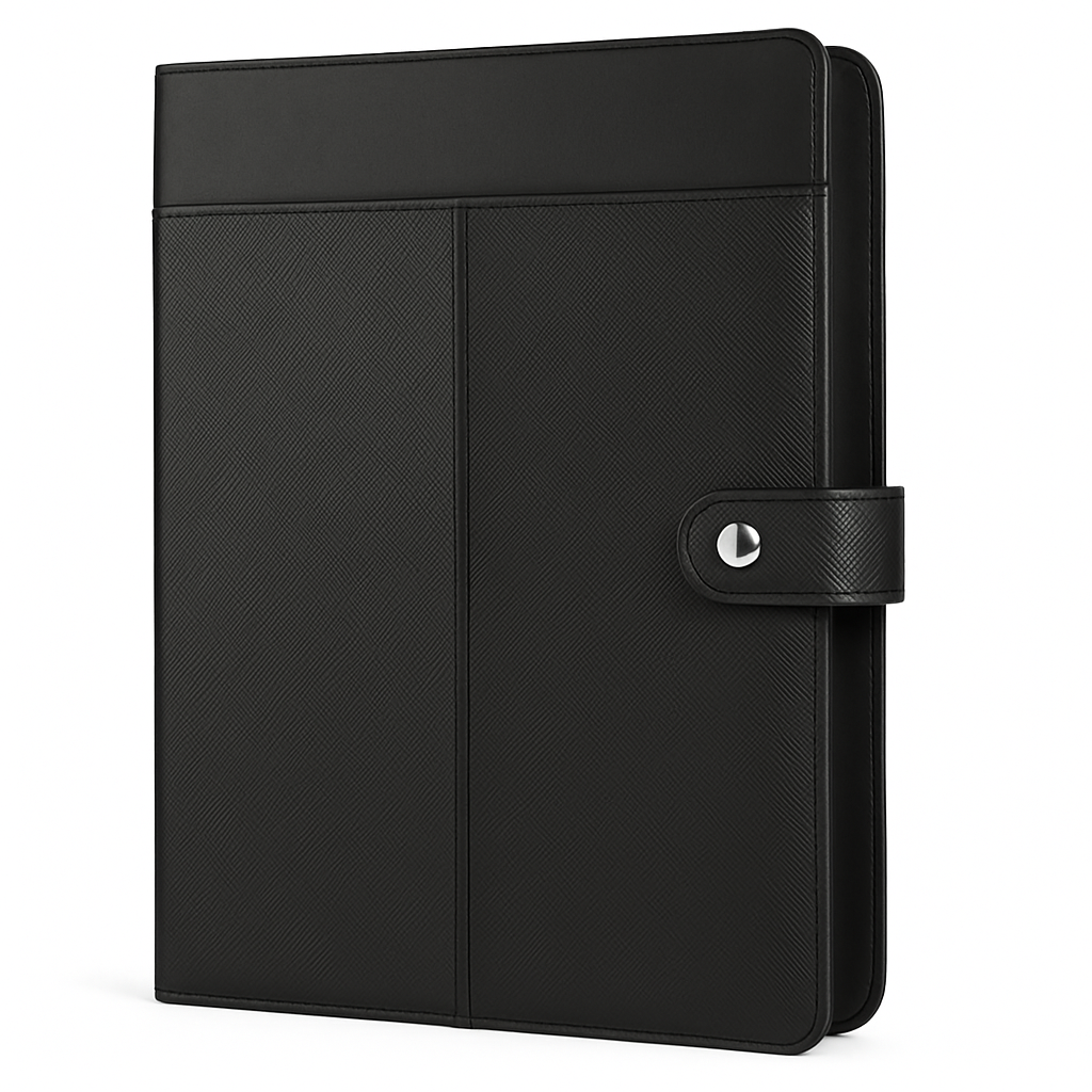 Carpeta portafolio para documentos de negocios, organizador de piel sintética, funda para tablet iPad de 9.7" y tarjetas de presentación