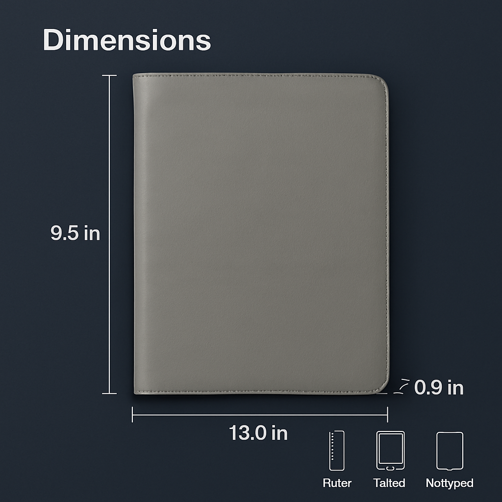 Estuche organizador para tableta de 9.7 pulgadas, portafolio empresarial para tableta con bloc de notas A5 y tarjetero