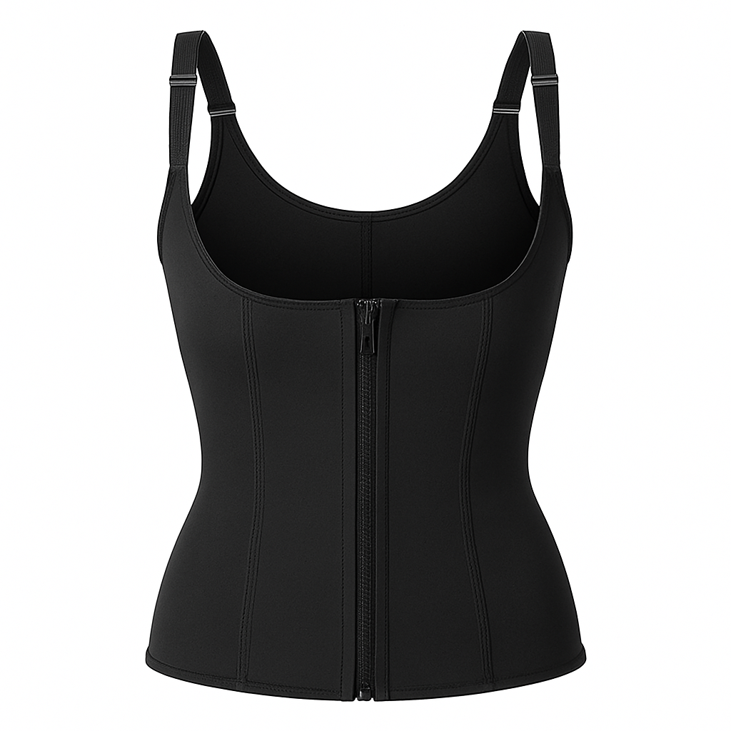 Corsé entrenador de cintura con cremallera para mujer, adelgazante - Soporte