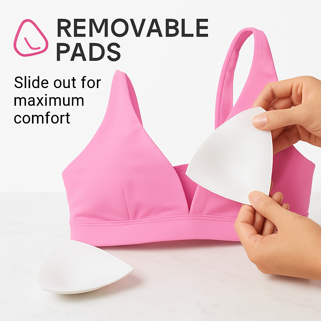 Sujetador deportivo con escote en V profundo para mujer para gimnasio - Comodidad de bajo impacto