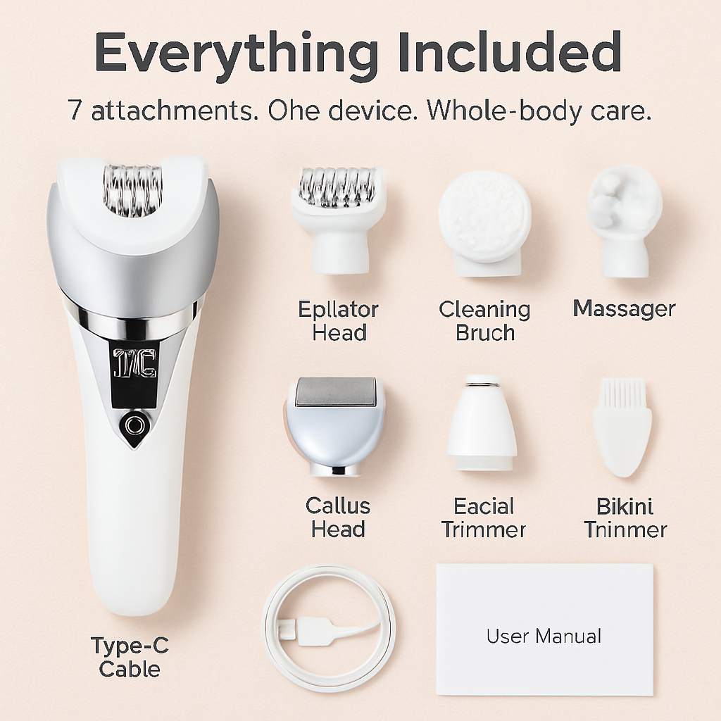7-in-1 Women's Electric Razor for Hair Removal