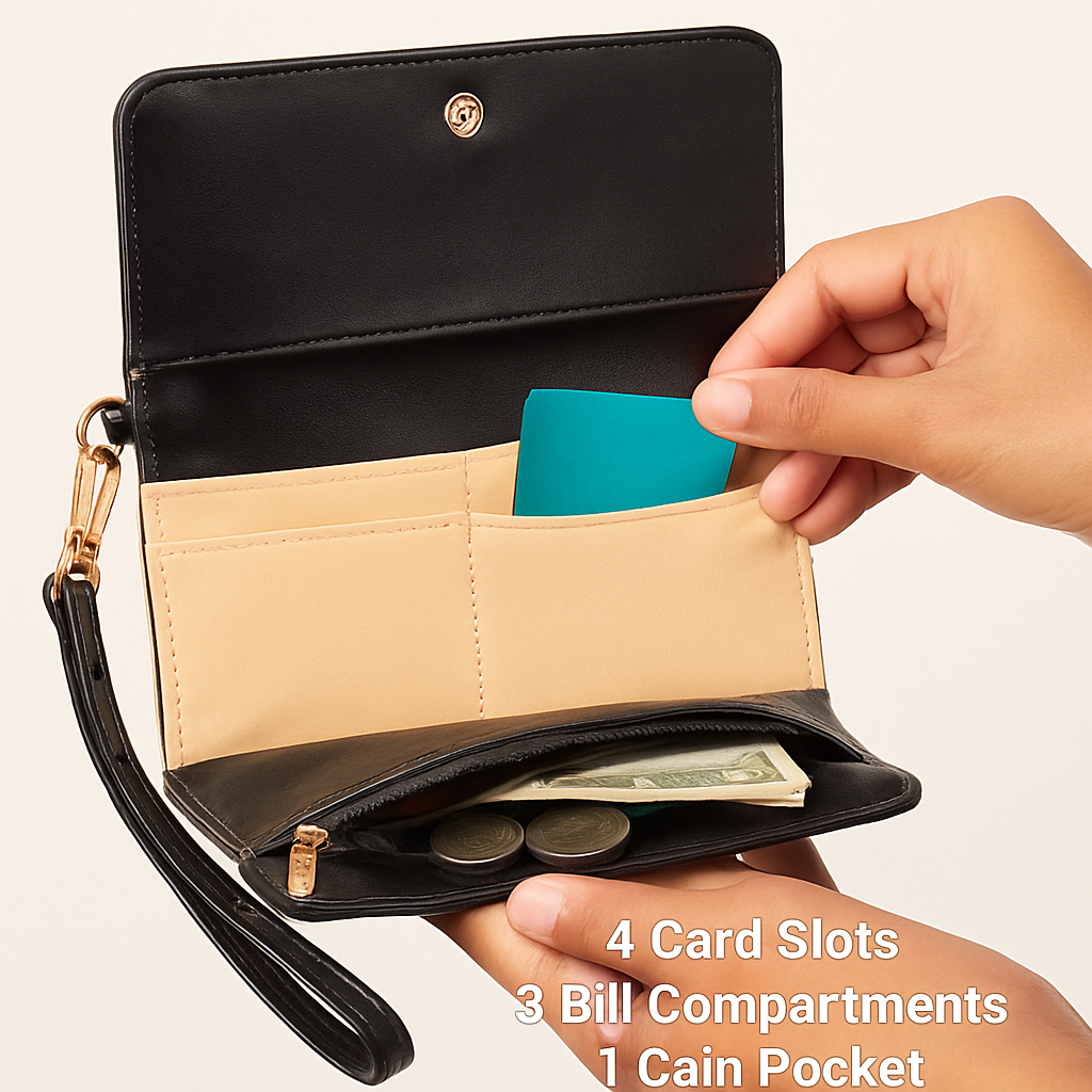 Wristlet Wallet for Women PU Leather Everyday