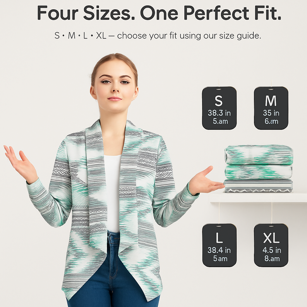 Women Open Front Cardigan Long Sleeve Shawl Neck Breathable Cardigan Well Collection w/ T-Shirt Tank Jeans Leggings