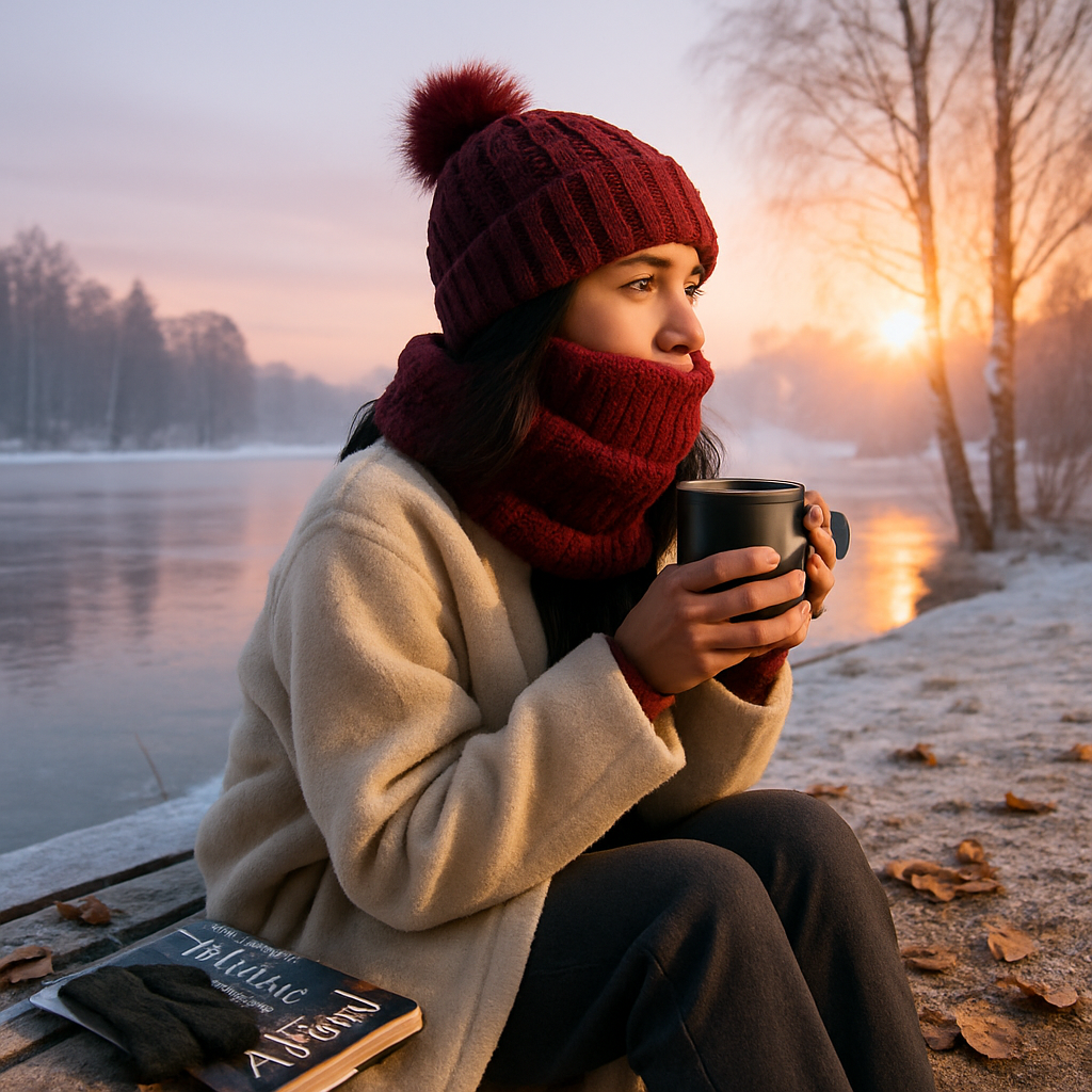 Set de gorro tipo beanie y bufanda de invierno para mujer - Tejido cálido 2 en 1