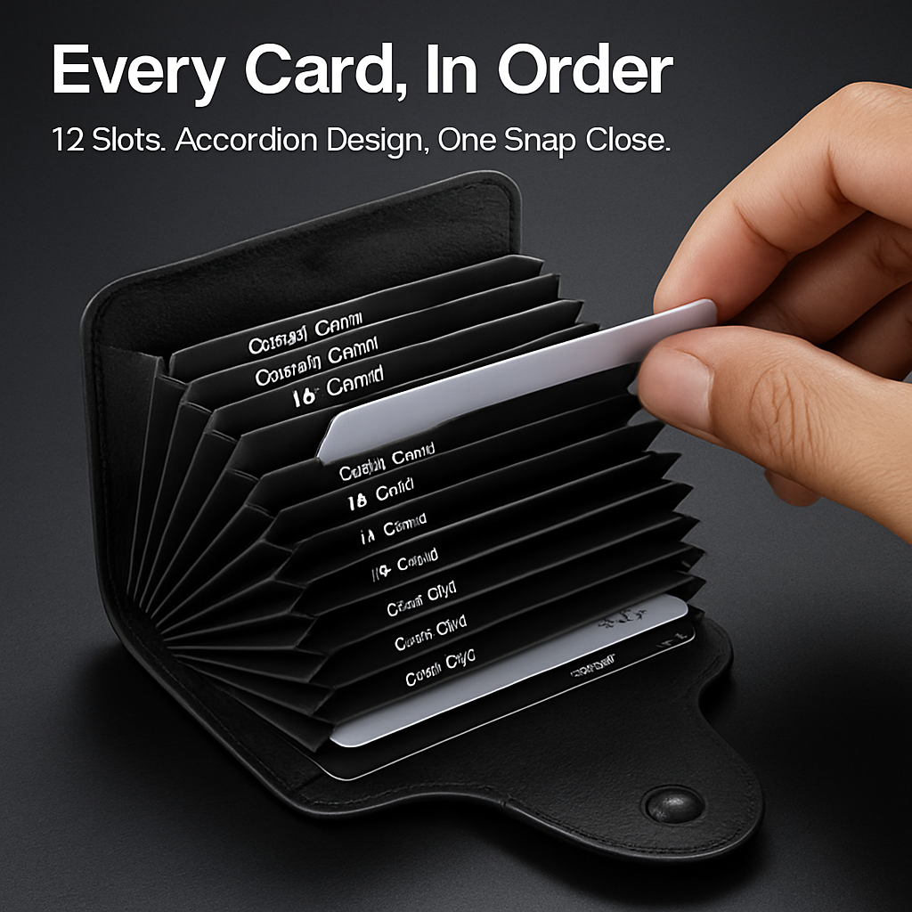 Credit Card Holder Wallet with Snap Closure