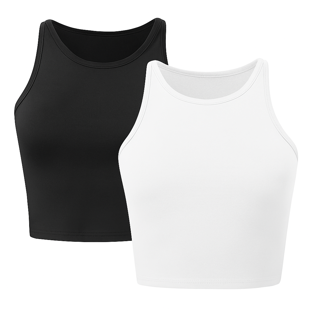 Cropped Tank Top for Women: Sleeveless, High Neck