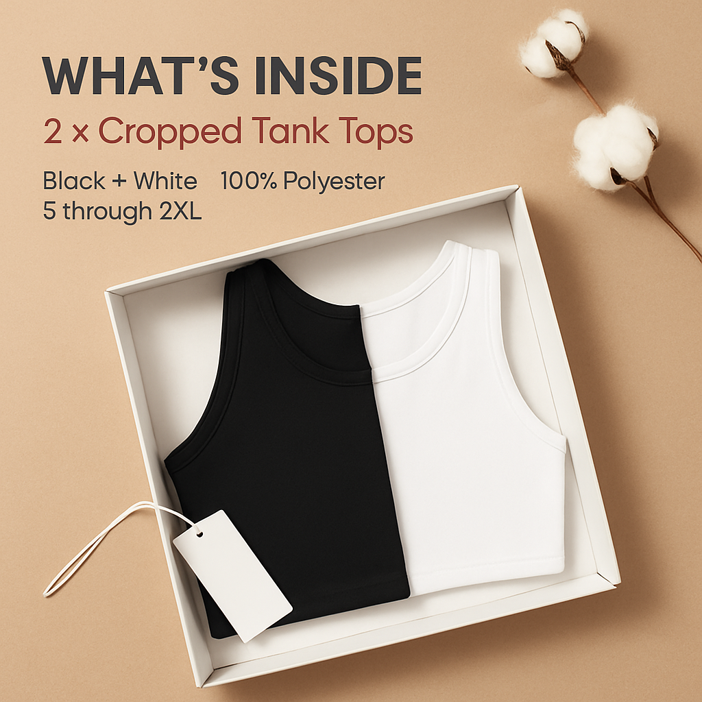 Cropped Tank Top for Women: Sleeveless, High Neck