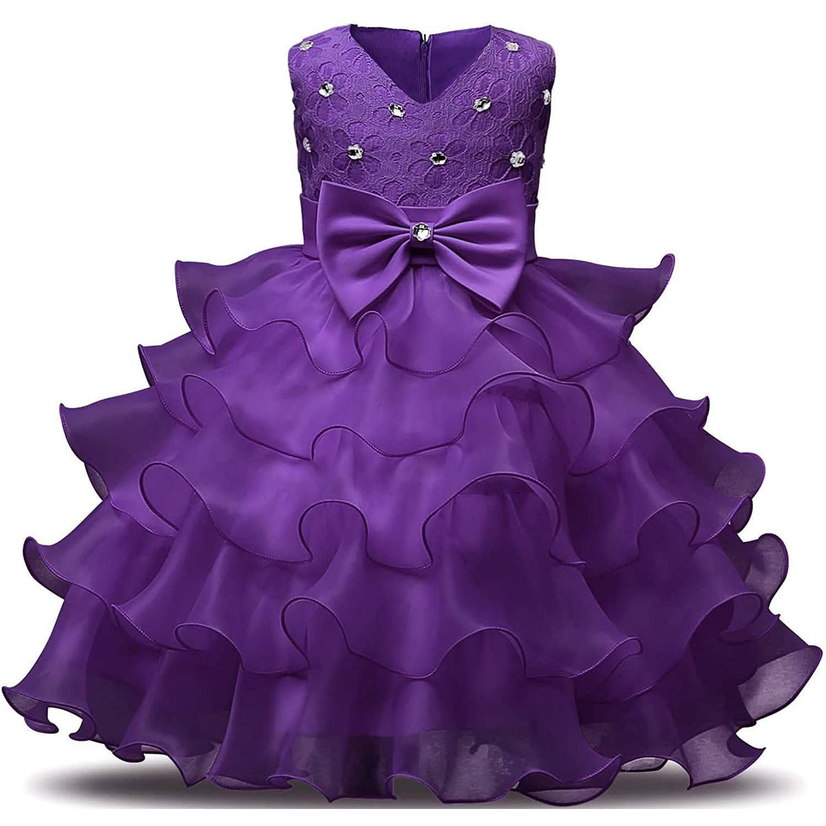 Girl Dress Kids Ruffles Lace Party Wedding Gown