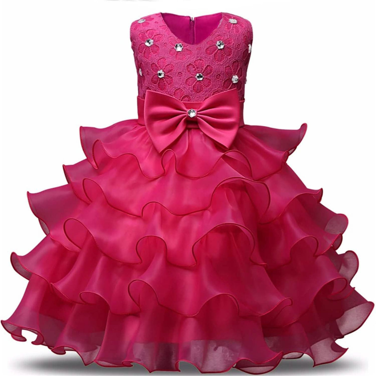 Girl Dress Kids Ruffles Lace Party Wedding Gown
