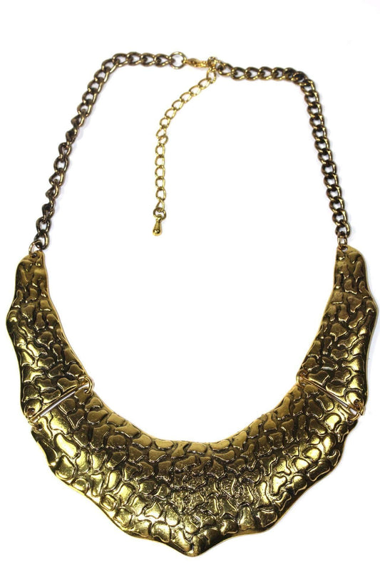 Gold Animal Print Choker Necklace Bold Statement Collar