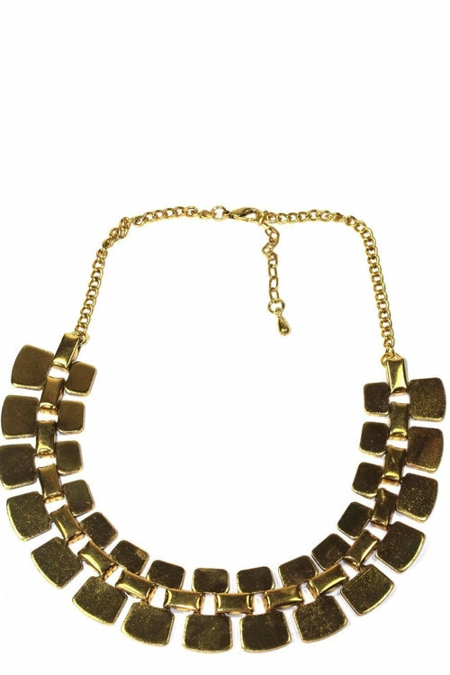 Gold Nugget Necklace Chunky Statement Plated Jewelry