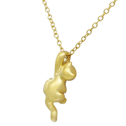 Gold Plated Cat Charm Necklace Dainty Pendant Gift For Her