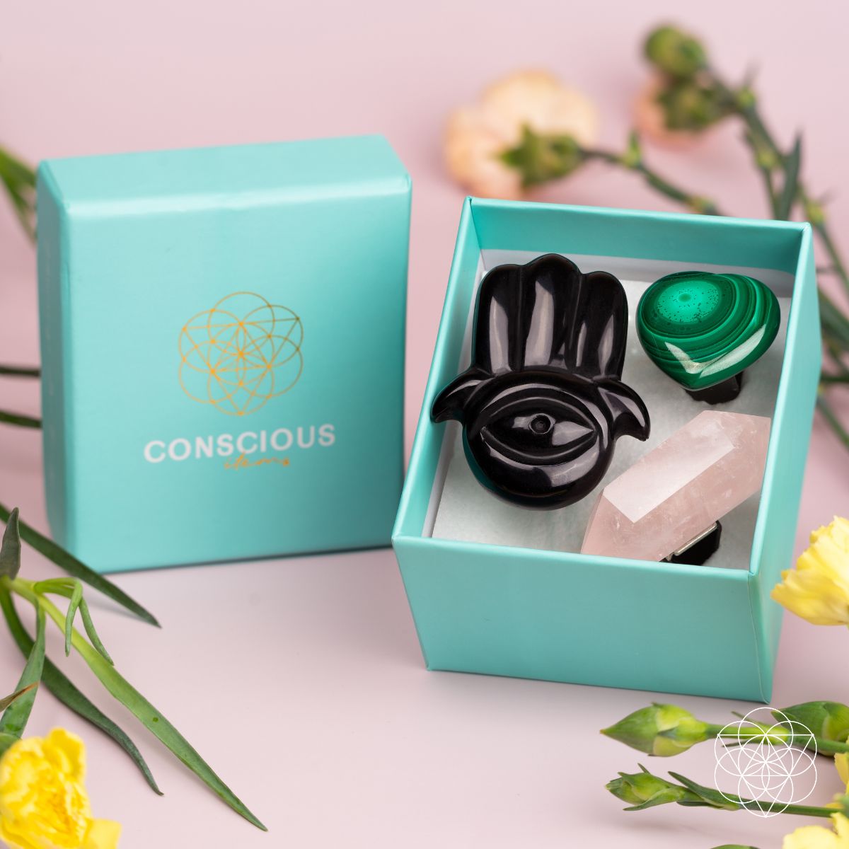Mano de Hamsa de Viajes Seguros: Kit de Coche de Cristal para Aromaterapia
