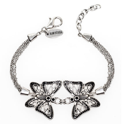 Gossamer Butterfly Chain Bracelet Adjustable Silver