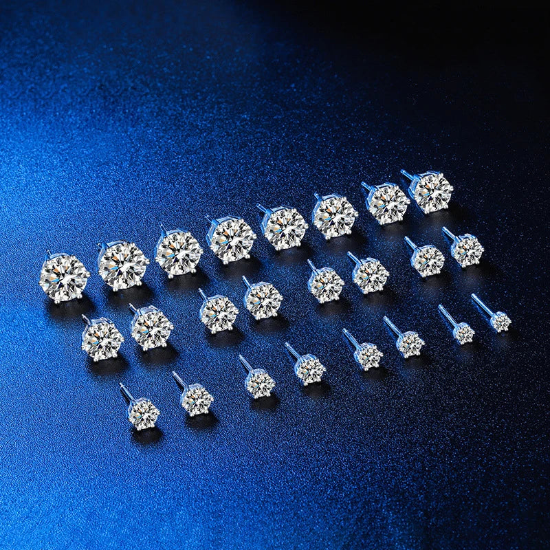 GRA Certified 100% Moissanite Earrings 925 Sterling Silver Studs For Women