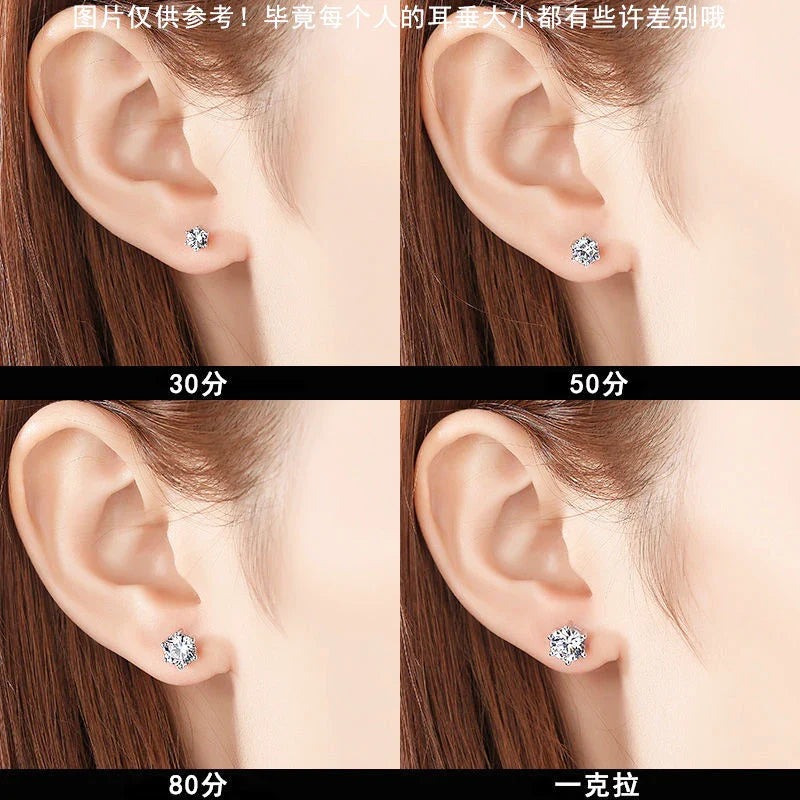 GRA Certified 100% Moissanite Earrings 925 Sterling Silver Studs For Women
