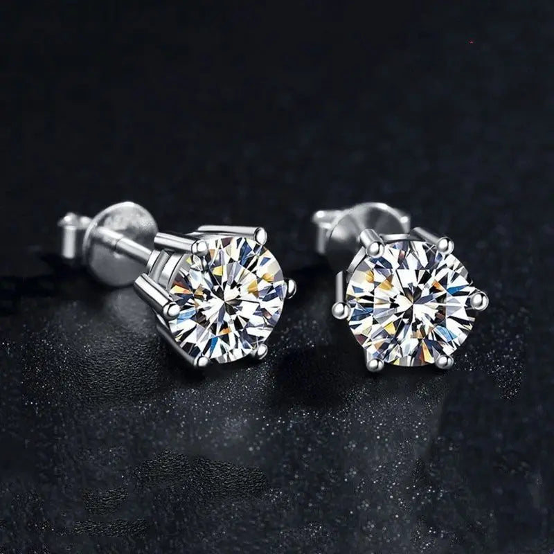 GRA Certified 100% Moissanite Earrings 925 Sterling Silver Studs For Women