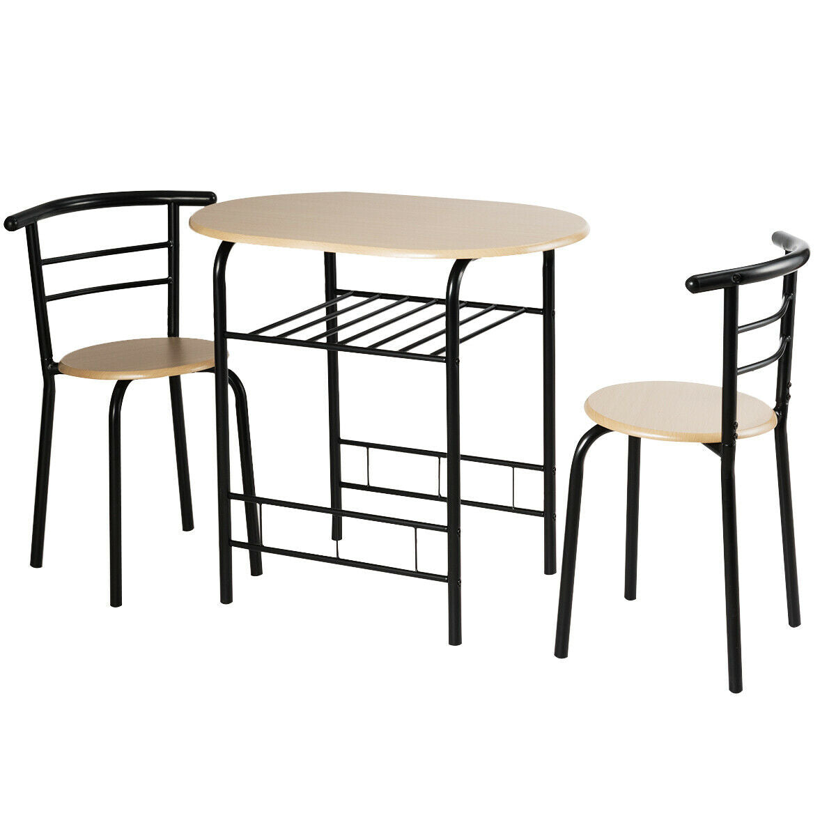 3 pcs Home Kitchen Bistro Pub Dining Table 2 Chairs Set