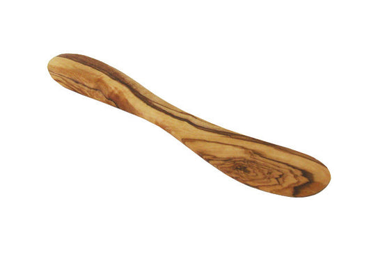 Mediterranean Olive Wood Butter Knife Handcrafted Smooth Single-Piece