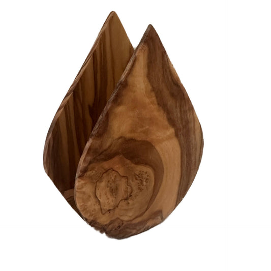 Olive Wood Napkin Holder Handcrafted Mediterranean Wooden Table Decor