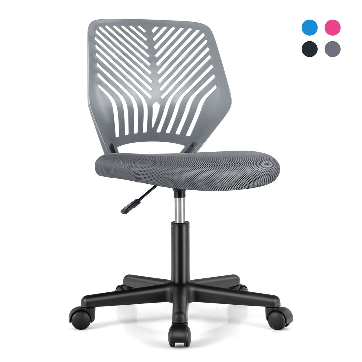 Height-adjustable Ergonomic Kids Desk Chair with Universal Casters