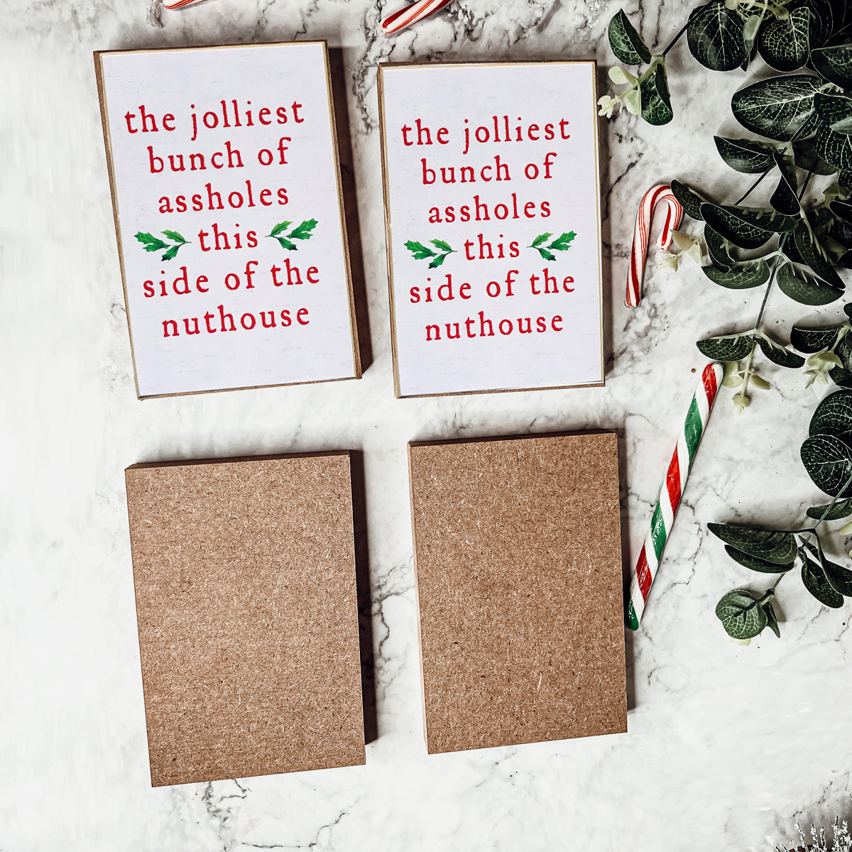 Jolliest Bunch Funny Christmas Sign Hilarious Holiday Wall Decor Gift For Home Parties And Mantel