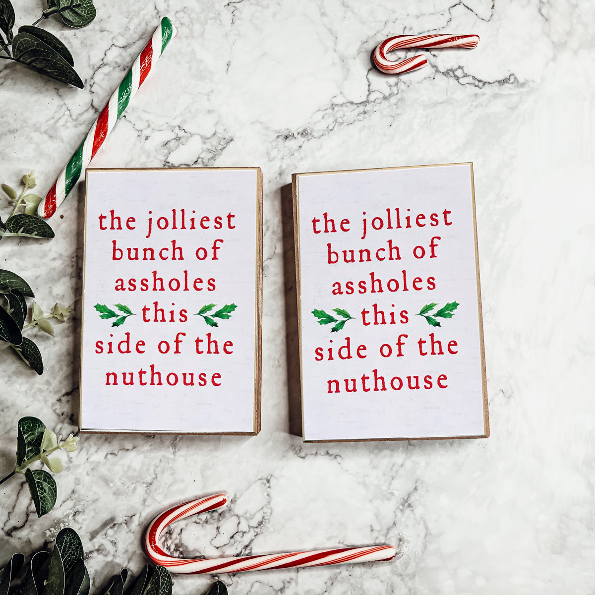 Jolliest Bunch Funny Christmas Sign Hilarious Holiday Wall Decor Gift For Home Parties And Mantel
