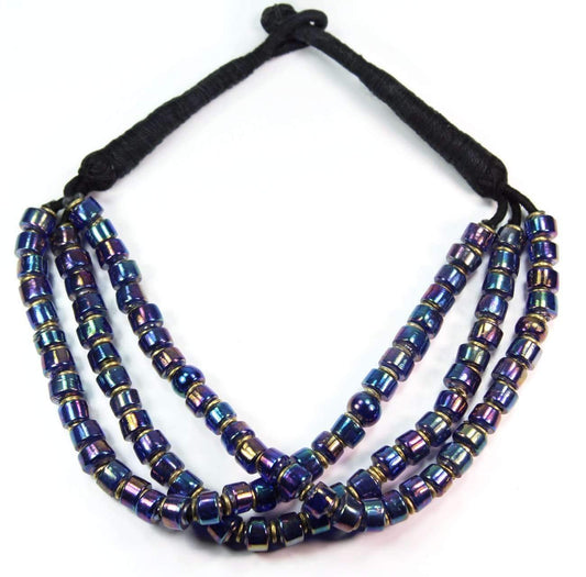 Holographic Mystic Beaded Necklace Multi Strand Adjustable