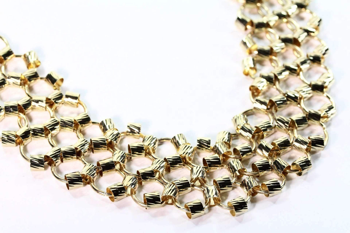 Honeycomb Gold Plated Necklace Pendant For Women Everyday