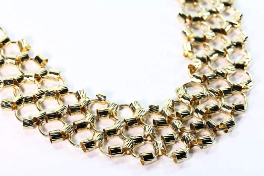 Honeycomb Gold Plated Necklace Pendant For Women Everyday