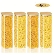 Airtight Borosilicate Glass Pasta Storage Container Set with Flip Lids