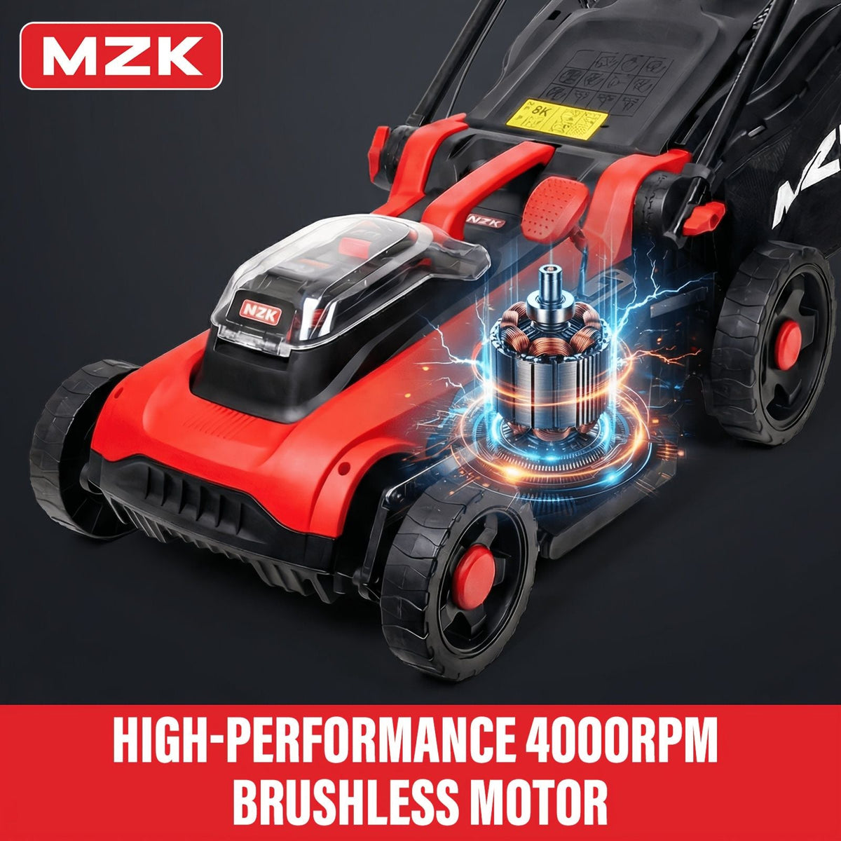 13-Inch 20V Cordless Brushless Push Lawn Mower with 2 Batteries