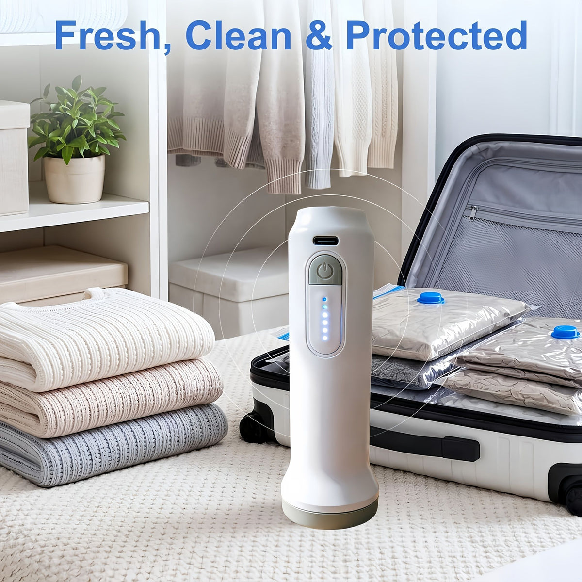 5-Piece Vacuum Storage Bag Set with Electric Air Pump