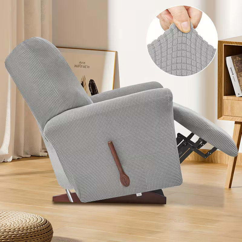 4-Piece Elastic Fleece Recliner Sofa Protective Slipcover Set