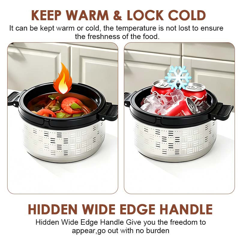 5-Piece Stainless Steel Insulated Pot Set with Spoons