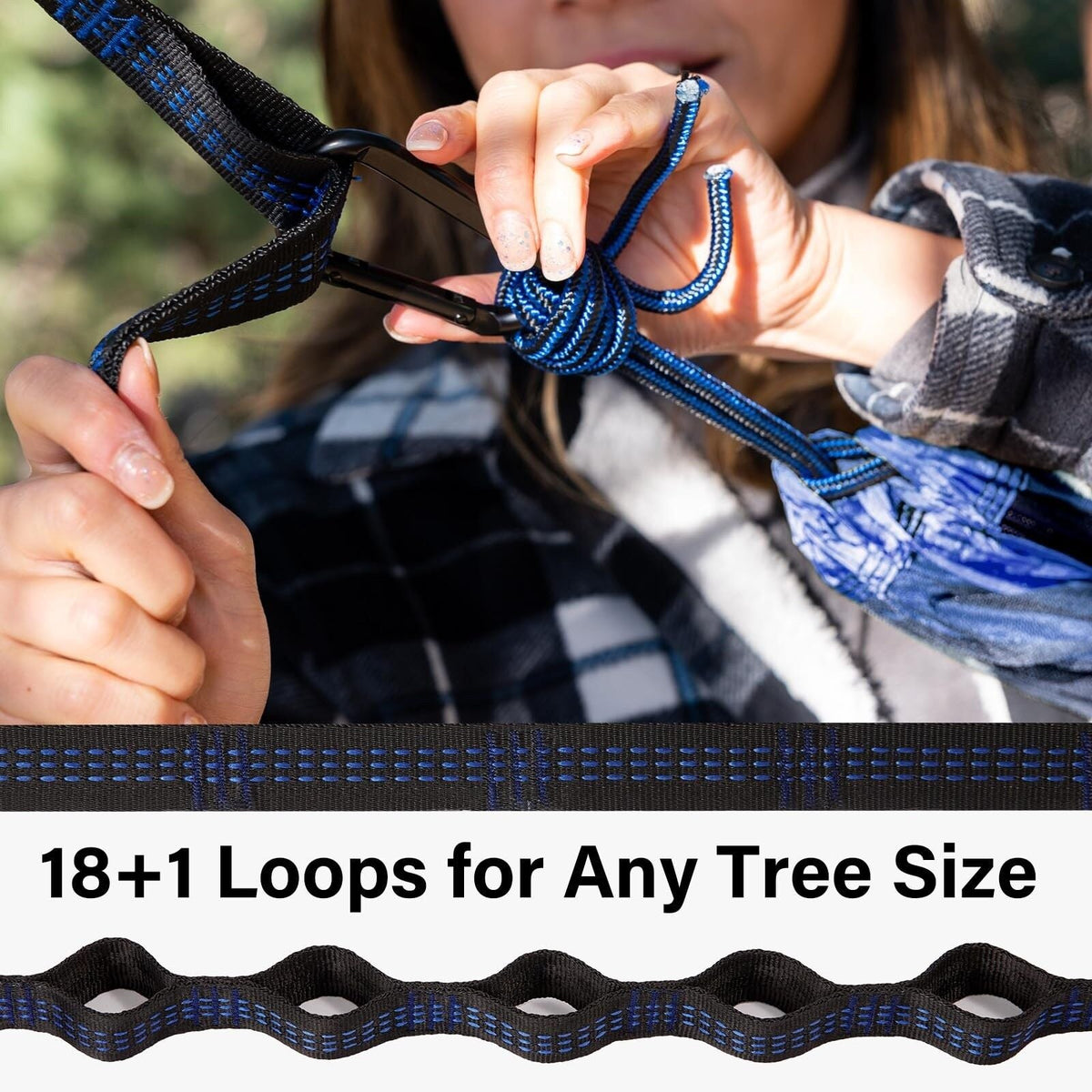 Parachute Nylon Double Camping Hammock with Tree Straps and Bag
