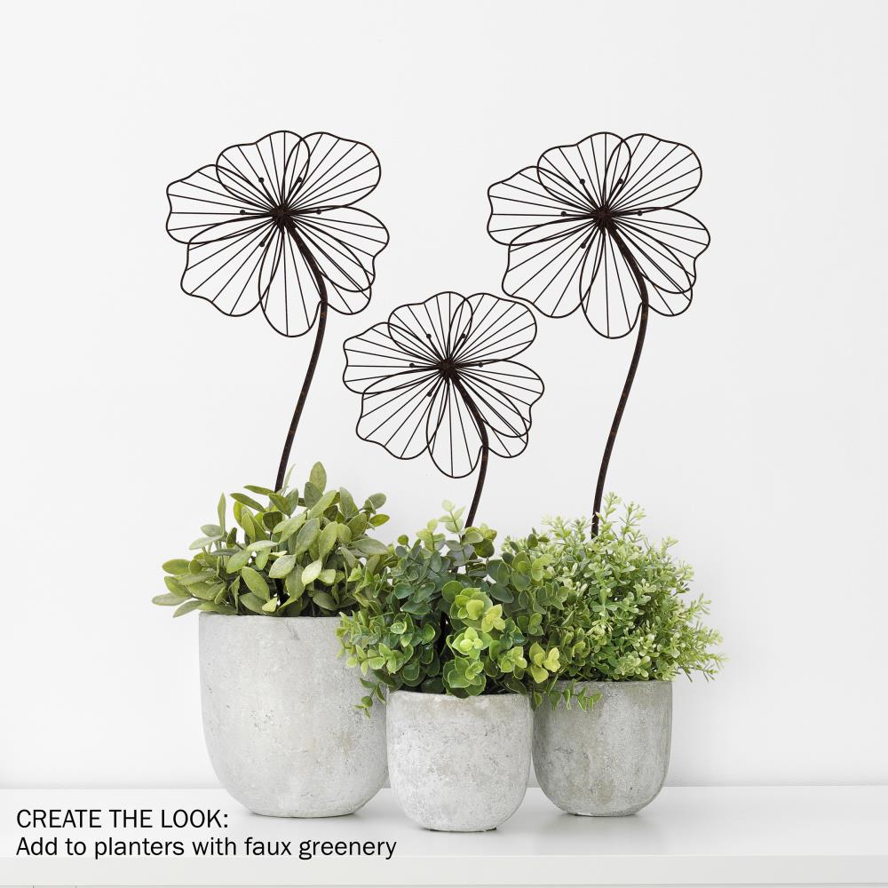 Hastings Home Brown Metal Flower Wall Accent 486682CZH