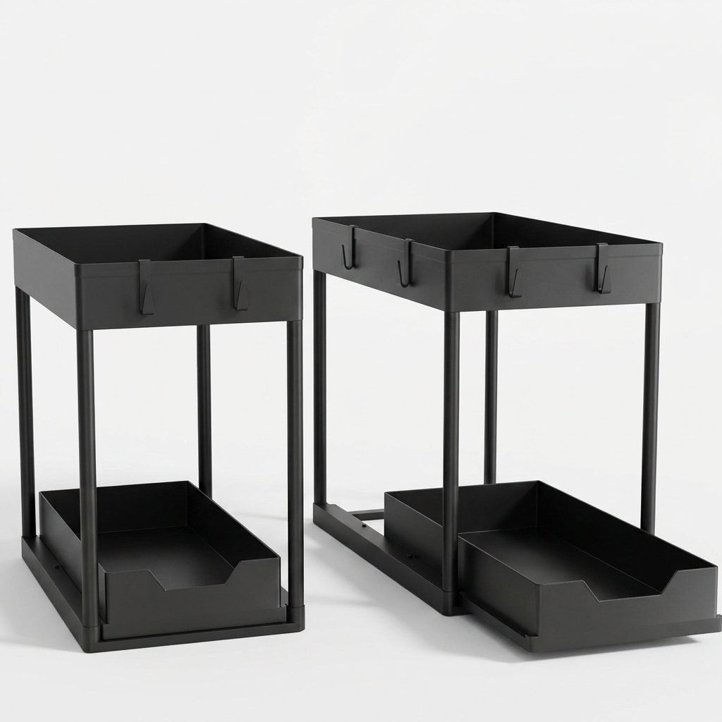 15.5 in. 2-Tier Under-Sink Sliding Cabinet Organizers 2-Pack