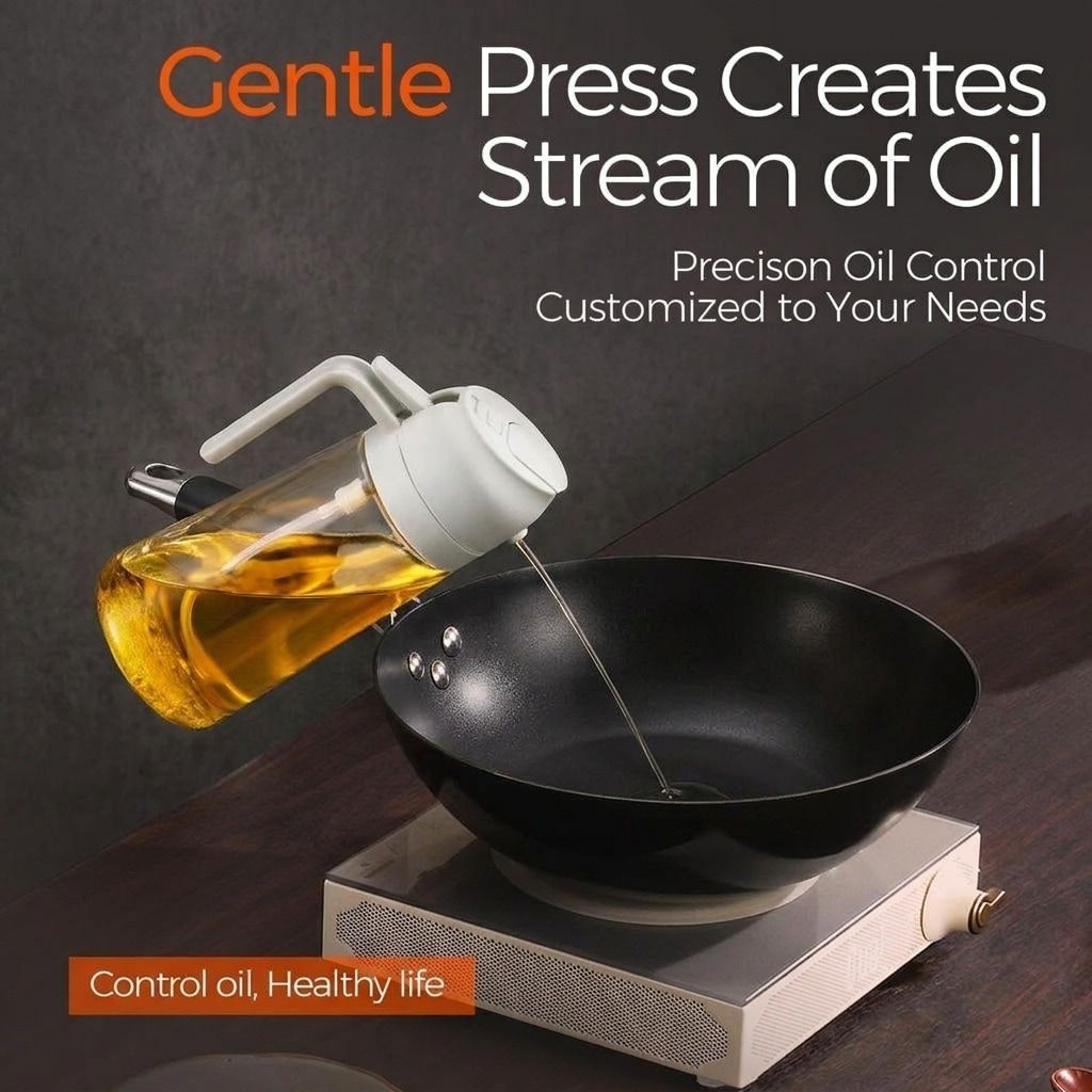 16 oz Dual-Function Glass Oil Sprayer Bottle Set 2-Pack