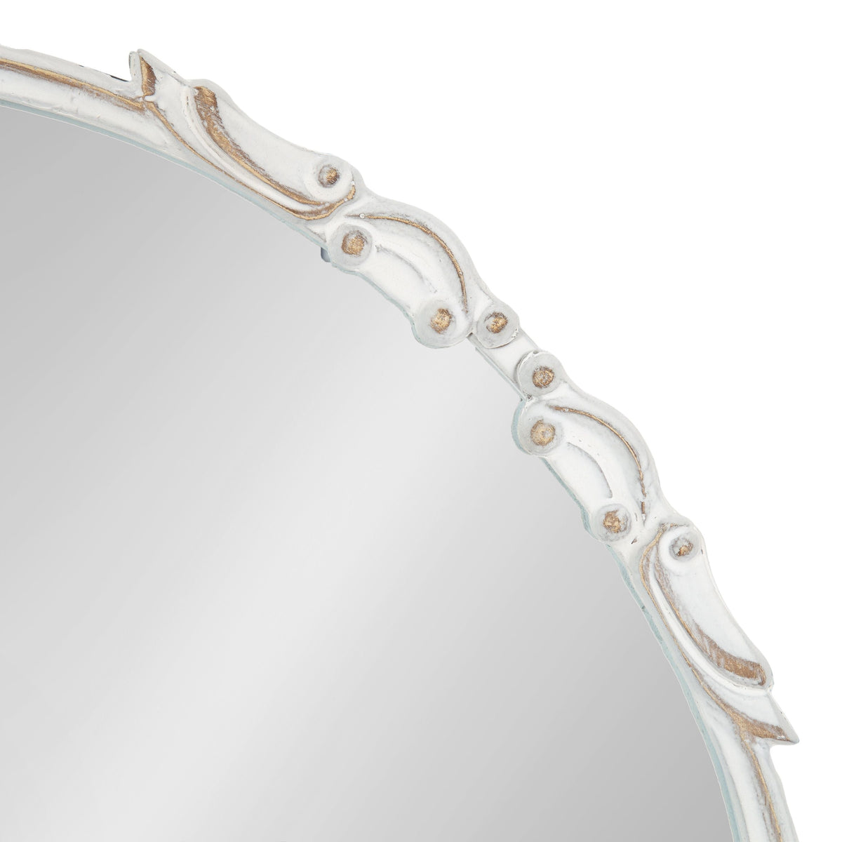 Kate and Laurel Brynley White Round Framed Wall Mirror