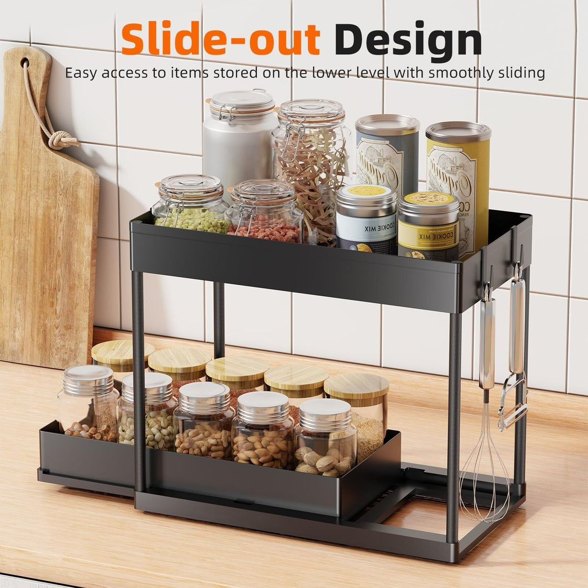 15.5 in. 2-Tier Under-Sink Sliding Cabinet Organizers 2-Pack