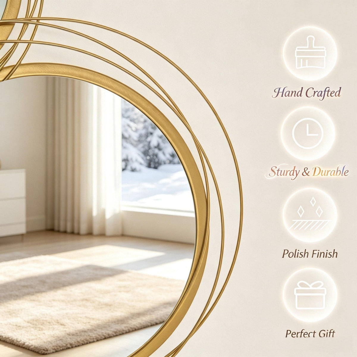 YOSIMFUR Modern Multi Circle Art Wall Mirror DJYC-T3971P585284