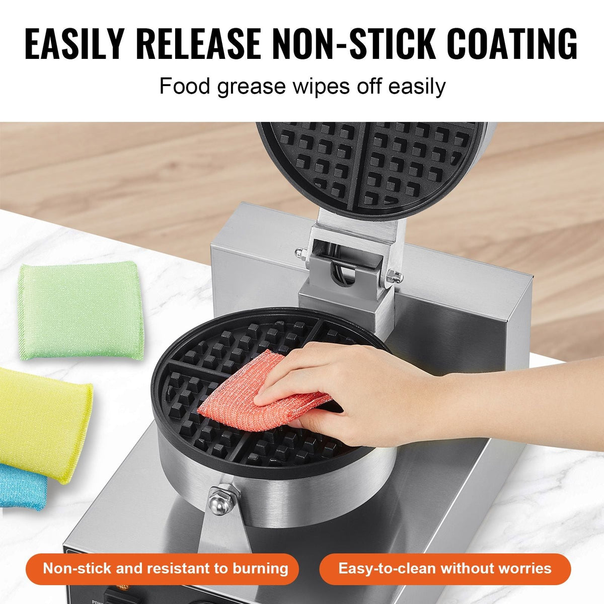 VEVOR 1230W Commercial Belgian Waffle Maker Stainless Steel
