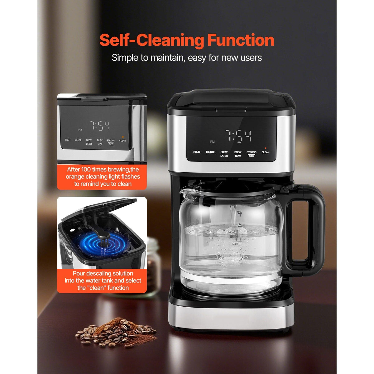 VEVOR 12-Cup Programmable Drip Coffee Maker