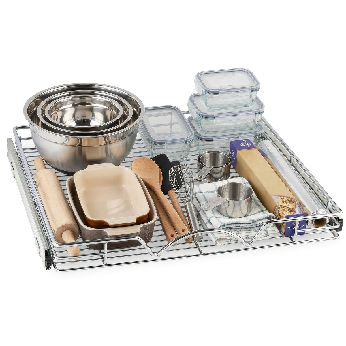 HoldN’ Storage Pull-Out Cabinet Organizer Chrome