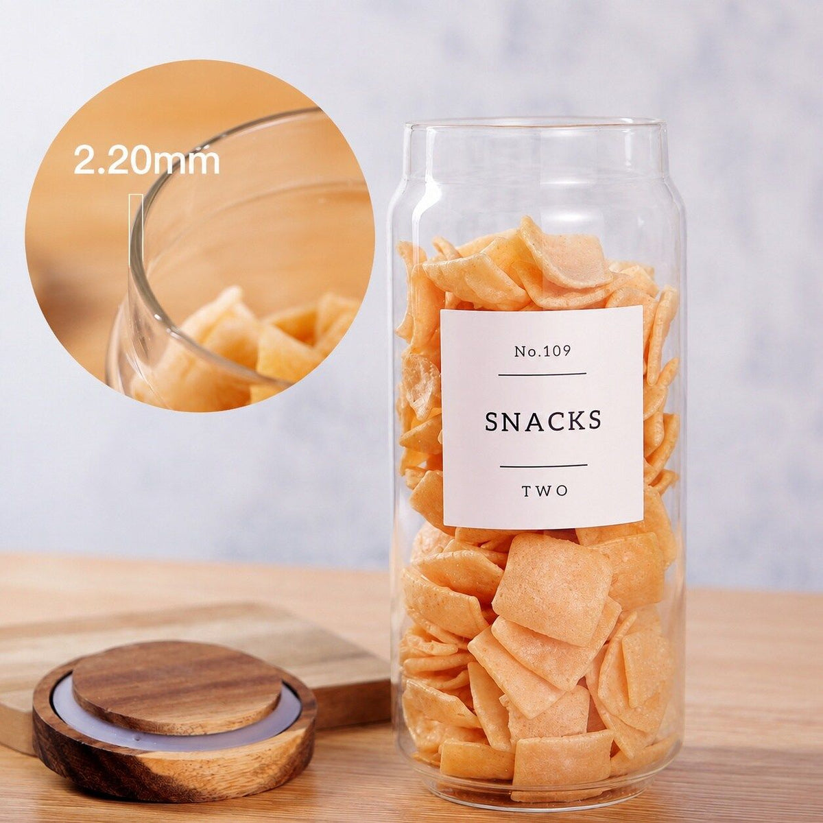 3-Piece 35 oz Clear Borosilicate Glass Canister Set with Acacia Lids