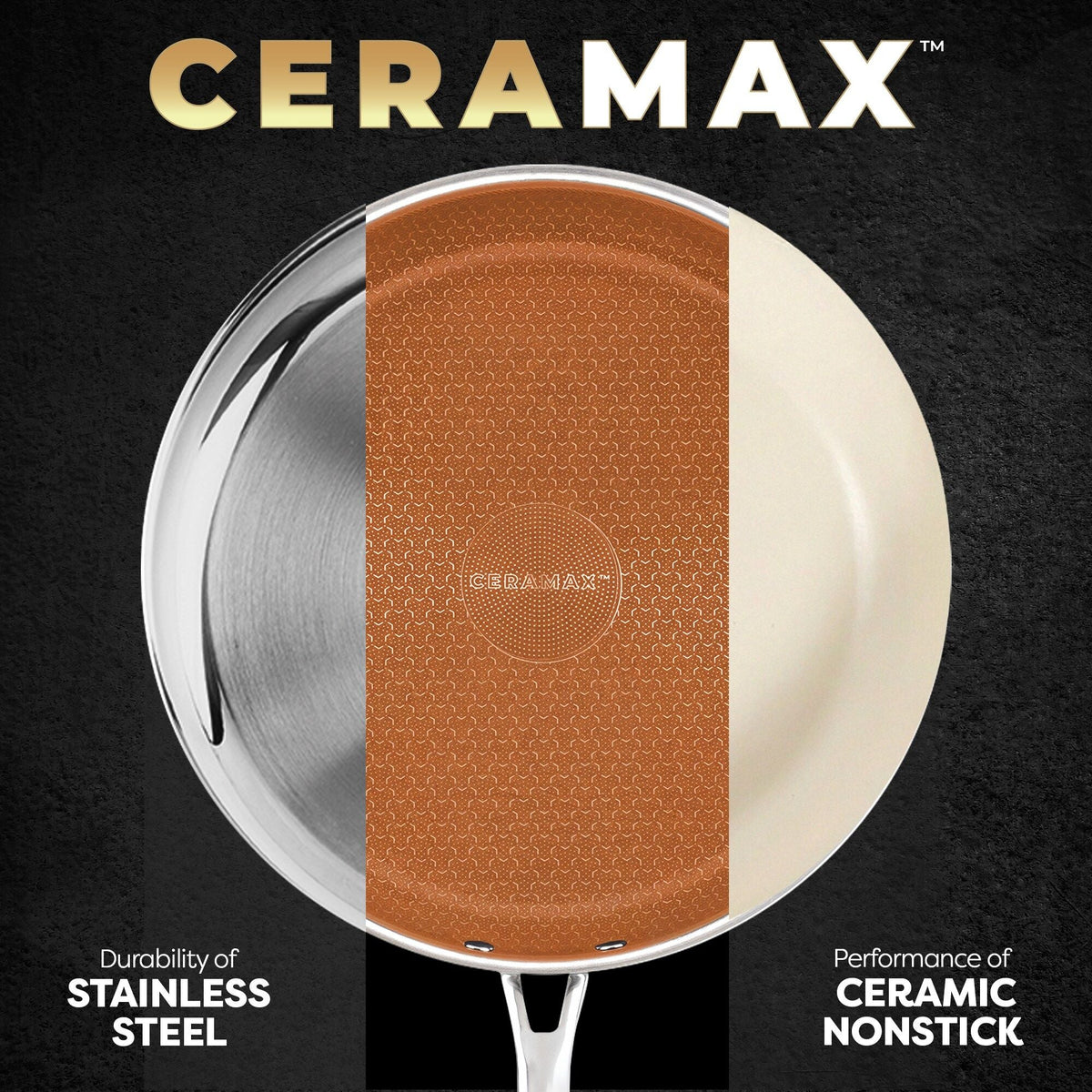 CERAMAX Tektanium 12-Piece Hybrid Stainless Steel Cookware Set