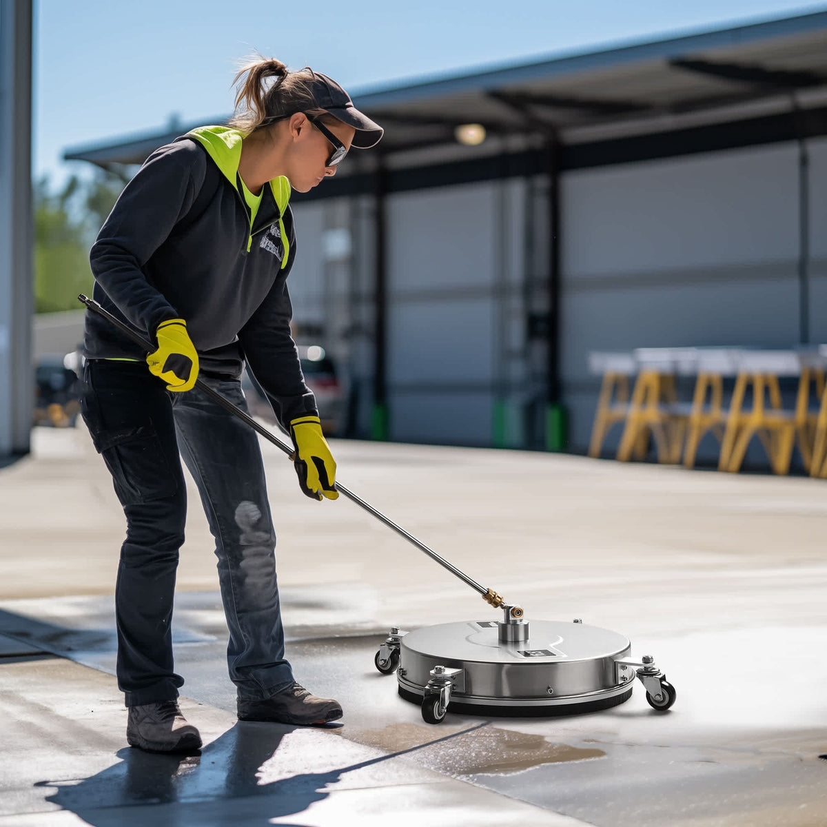 Yescom Stainless Steel Pressure Washer Surface Cleaner with Wheels