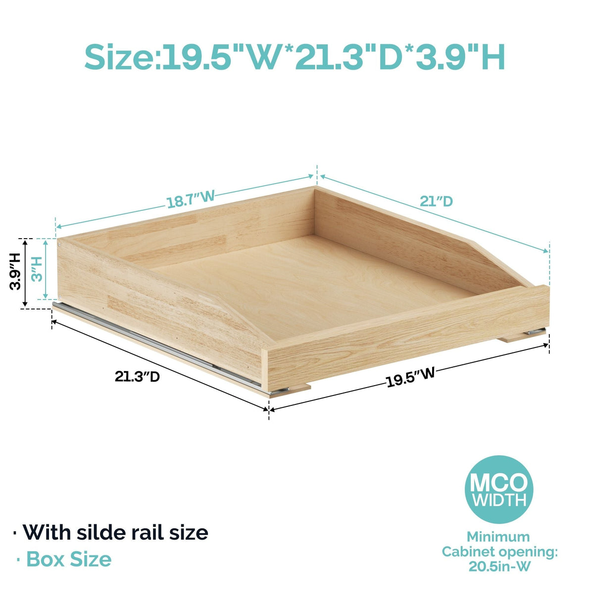 LOVMOR Soft-Close Wooden Pull-Out Cabinet Organizer Natural