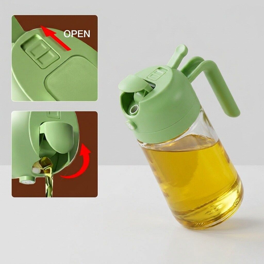 16 oz Dual-Function Glass Oil Sprayer Bottle Set 2-Pack